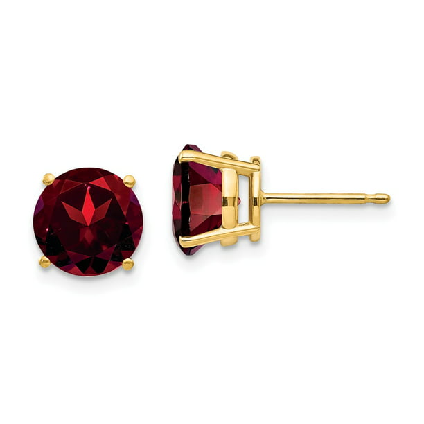 Real 14kt Yellow Gold Ruby Post Earrings 